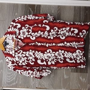 Banana Split Maroon tropical flower shirt